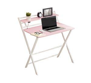 Escritorio plegable home office rosado