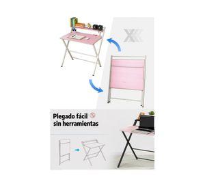 Escritorio plegable home office rosado