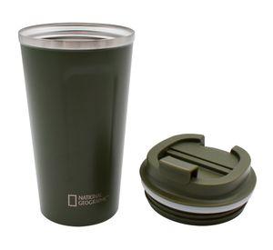 Mug tapa flip antideslizante acero inoxidable 510 ml verde