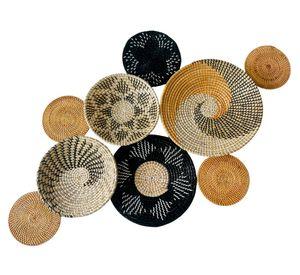 Decoración pared platos Kailua ratán/bamboo