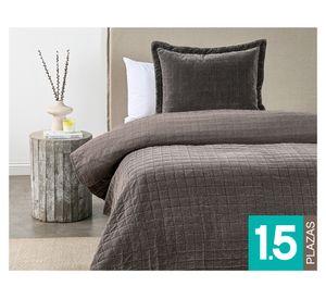 Quilt Stonewash Taupe café 1.5 plazas