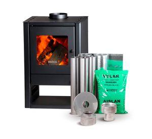 Calefactor a leña Gold 380 + kit Instalación 10500W charcoal