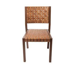 Silla cuero Bali Teka natural 88x48x58 cm
