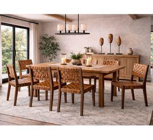 Silla cuero Bali Teka natural 88x48x58 cm