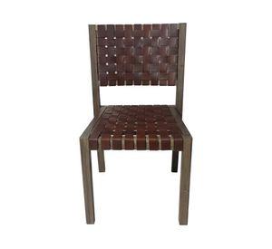 Silla cuero Bali natural 88x48x58 cm