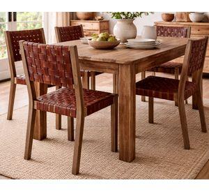 Silla cuero Bali natural 88x48x58 cm