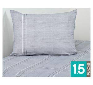 Juego de sábana 1.5 plazas 144 hilos Cuadra gris