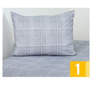 Juego de sábana 1 plaza 144 hilos Cuadra Mini gris