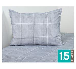 Juego de sábana 1.5 plazas 144 hilos Cuadra Mini gris