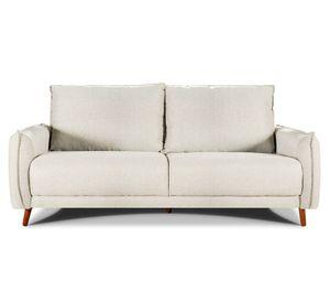 Sofá 3 cuerpos Charlotte poliéster beige claro