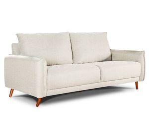 Sofá 3 cuerpos Charlotte poliéster beige claro