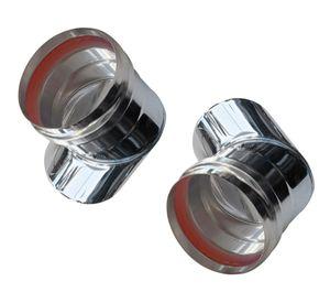 Codo 80mm 45° acero inoxidable 2 un.