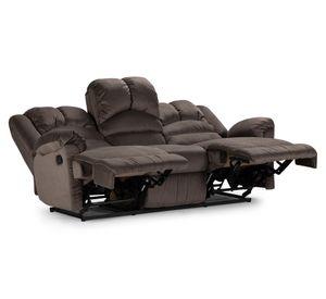 Sofá reclinable 3 cuerpos Jarrie 135° tela gris