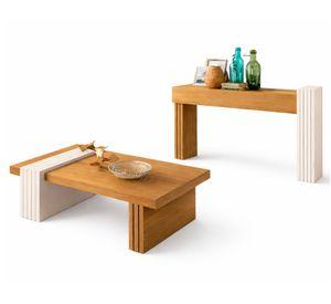 Set mesa rectangular Praga Trento café 107/129 cm