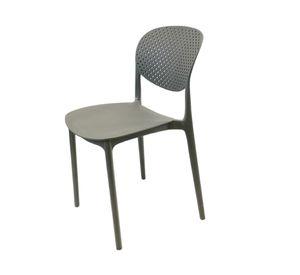 Silla apilable plástico Deco Hamburg gris