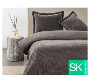 Quilt Stonewash Taupe café Súper King