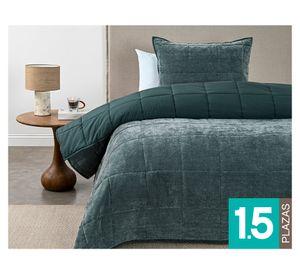 Quilt Sidney Slate verde 1.5 plazas