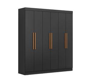 Clósets 6 puertas Paris negro 200x178x47 cm