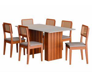 Juego comedor 6 sillas Santiago blanco 160x90 cm