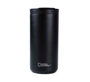 Mug acero inoxidable tapa Flip antideslizante negro 350 ml