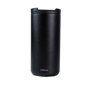 Mug acero inoxidable tapa Flip antideslizante negro 350 ml