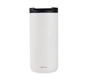 Mug acero inoxidable tapa Flip antideslizante blanco 350 ml