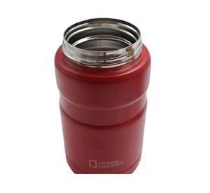 Termo comida acero inoxidable rojo + cubierto 750 ml