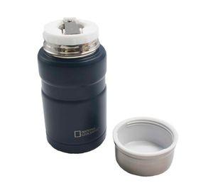 Termo comida acero inoxidable azul + cubierto 750 ml