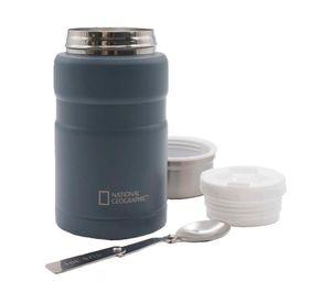 Termo comida acero inoxidable gris + cubierto 750 ml