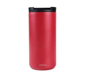 Mug acero inoxidable tapa Flip antideslizante rojo 350 ml