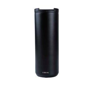 Mug acero inoxidable tapa Flip antideslizante negro 500 ml