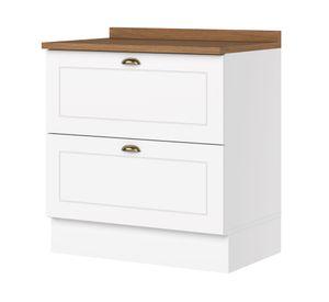 Mueble cocina base 2 cajones americana blanco/nature
