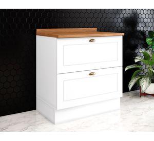 Mueble cocina base 2 cajones americana blanco/nature