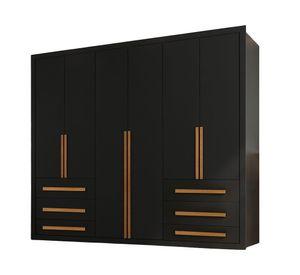 Clósets 6 puertas Veneto negro 218x246x47 cm