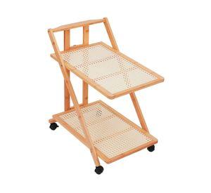 Mesa auxiliar rectangular beige natural 33 cm