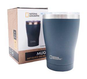 Mug acero inoxidable tapa gris 350 ml