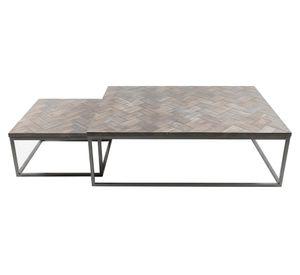 Set mesa de centro rectangular madera 60/120 cm