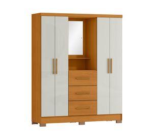 Clóset 4 puertas Versalles cinamomo/off white 190x152.4x46.2 cm
