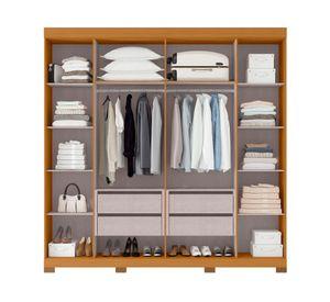 Clóset 6 puertas Rivoli cinamomo/off white 230x227.5x46.5 cm