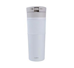 Mug acero inoxidable tapa pulsador antideslizante blanco 480 ml