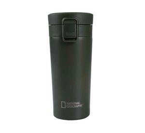 Mug acero inoxidable tapa pulsador antideslizante verde 380 ml