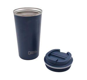 Mug acero inoxidable tapa flip antideslizante azul 510 ml