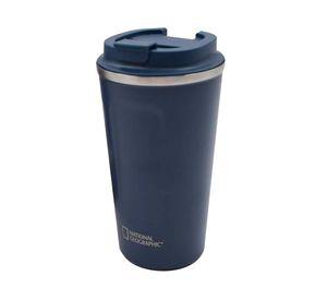 Mug acero inoxidable tapa flip antideslizante azul 510 ml