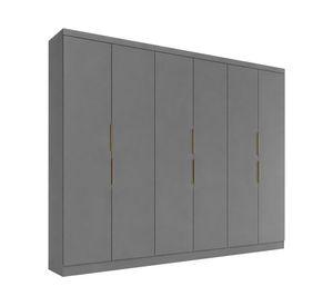 Clósets 6 puertas 12k gris 225x238x47 cm