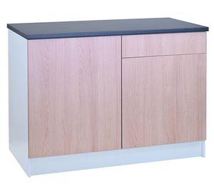 Mueble base cocina Andes blanco/carvalo 91x121.5x61 cm