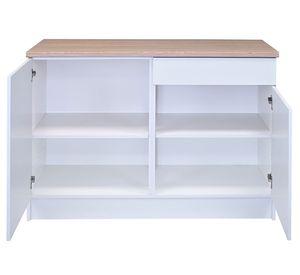 Mueble base cocina Andes blanco/carvalo 91x121.5x61 cm