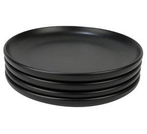 Set plato pan Porto Servo negro 4 piezas