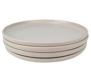 Set plato base Porto Servo crema 4 piezas