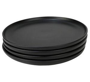 Set plato base Porto Servo negro 4 piezas