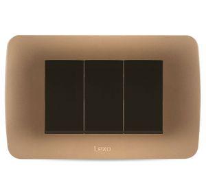 Interruptor triple KER-912 10A café/titanio